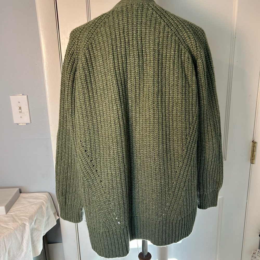 Madewell | Holmes Ribbed Cardigan Sweater | Oversized small |Emerald green - Picture 3 of 7